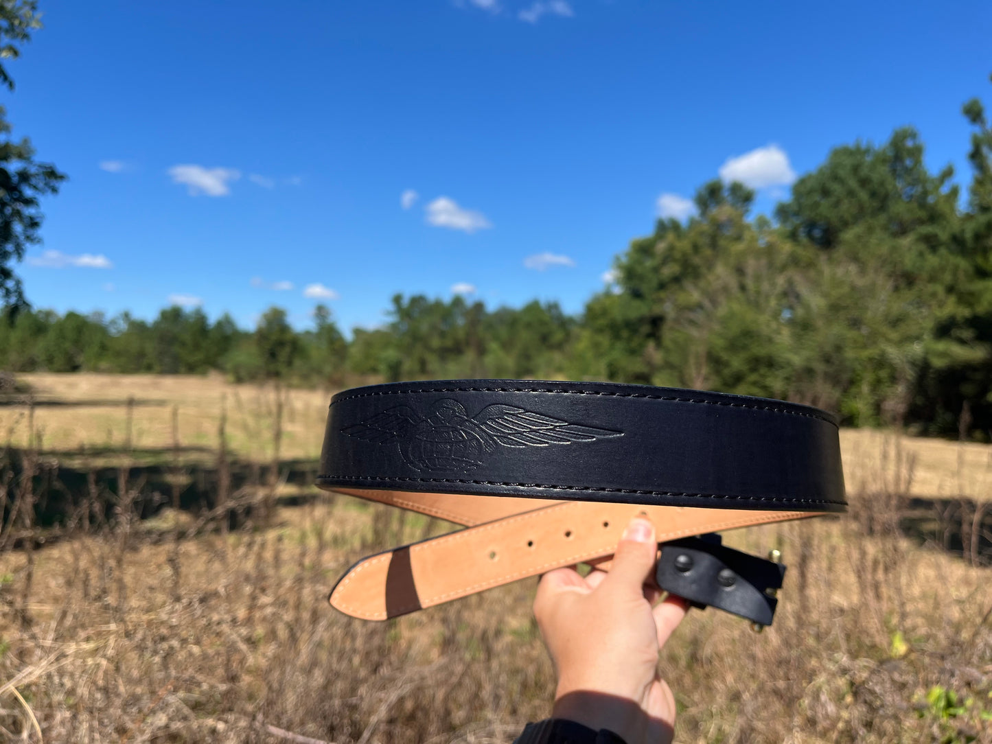 Black Stitched Gun Belt