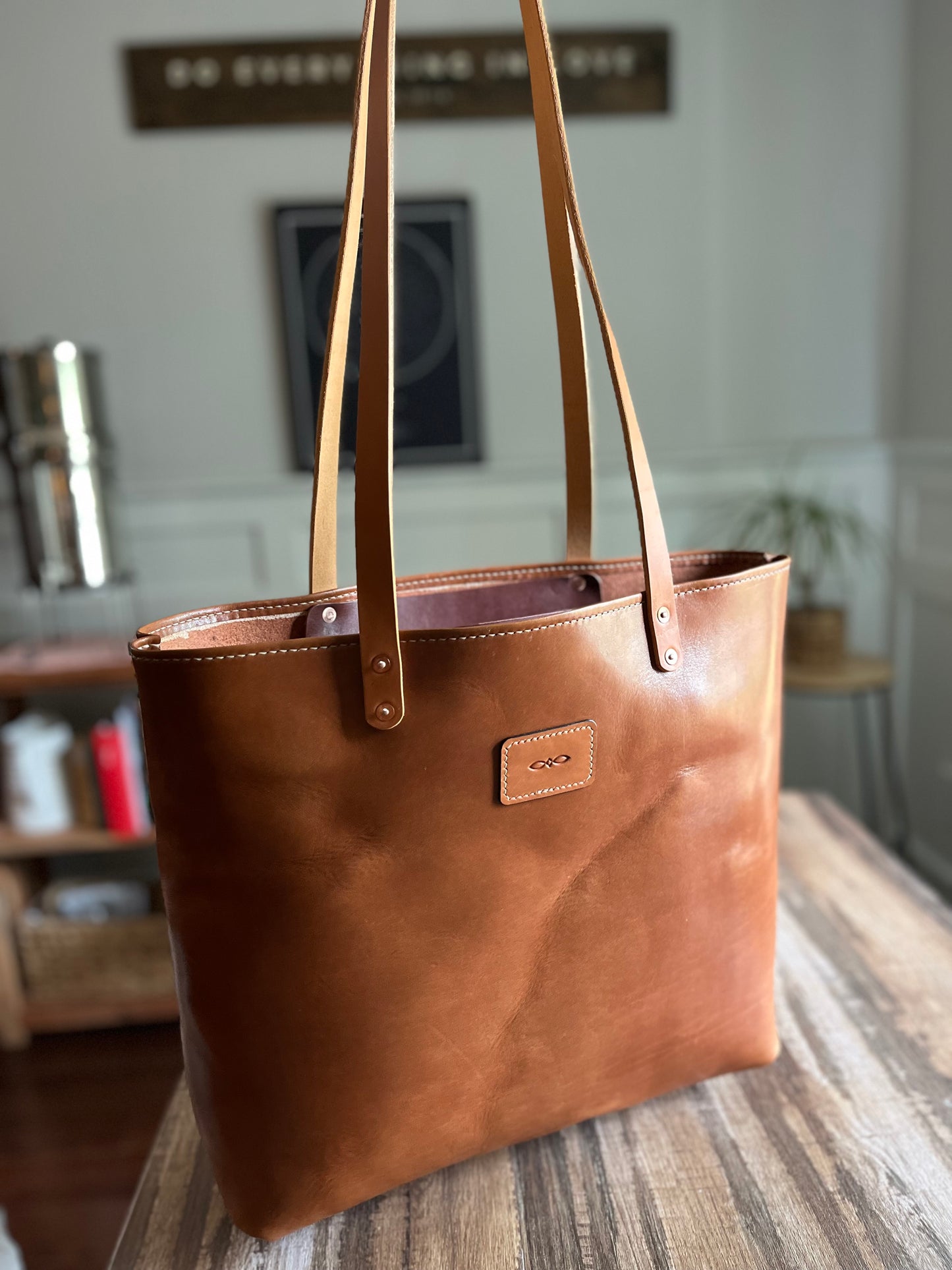 Simple Solid Leather Tote