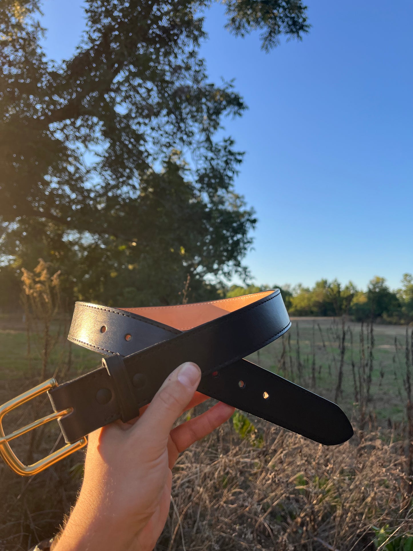 Black Stitched Gun Belt